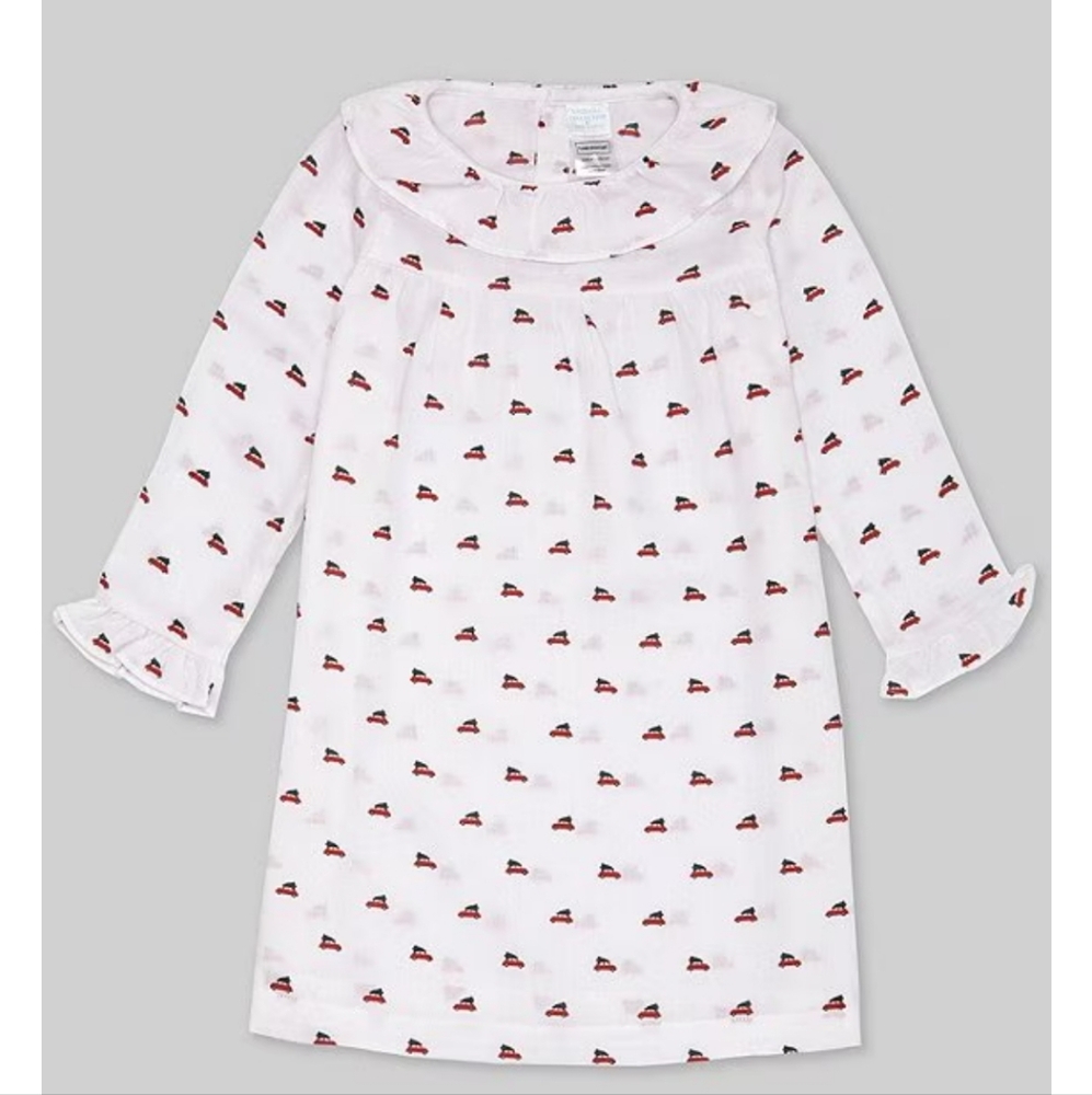 Edgehill Collection Girl 2T-6 Long Sleeve Car With Christmas Tree Pajama…